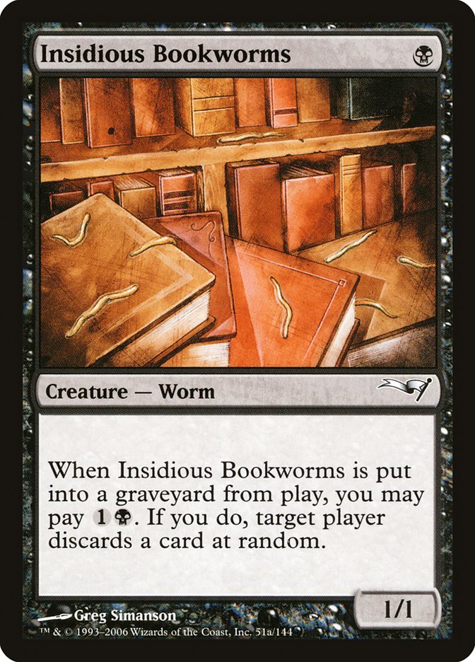 Insidious Bookworms – Common Magic: The Gathering card from Coldsnap Theme Decks (#51a)
