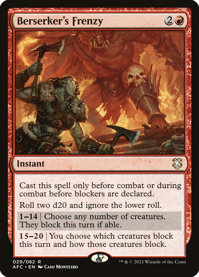 Berserker's Frenzy – Rare Magic: The Gathering card from Forgotten Realms Commander (#29)