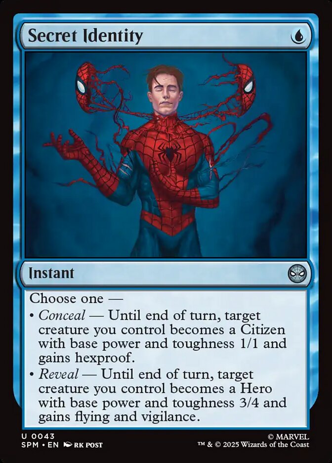 Secret Identity – Uncommon Magic: The Gathering card from Marvel's Spider-Man (#43)