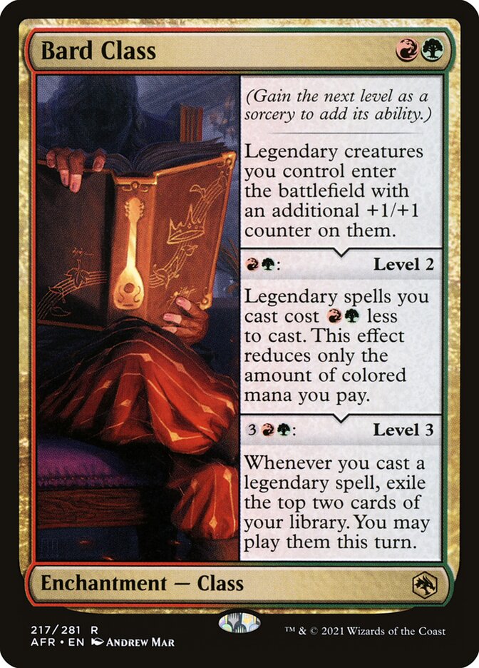 Bard Class – Rare Magic: The Gathering card from Adventures in the Forgotten Realms (#217)