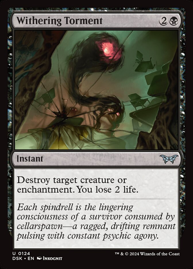 Withering Torment – Uncommon Magic: The Gathering card from Duskmourn: House of Horror (#124)