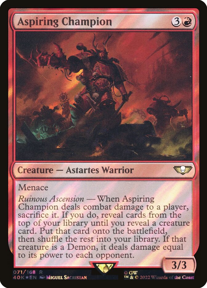 Aspiring Champion – Rare Magic: The Gathering card from Warhammer 40,000 Commander (#71★)