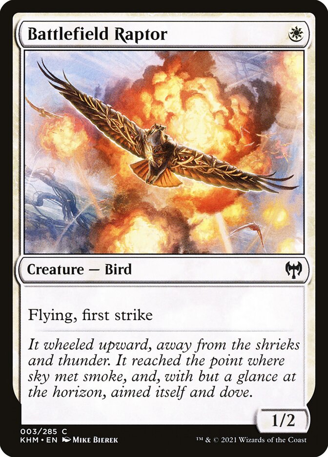 Battlefield Raptor – Common Magic: The Gathering card from Kaldheim (#3)