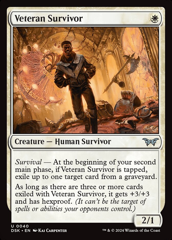 Veteran Survivor – Uncommon Magic: The Gathering card from Duskmourn: House of Horror (#40)