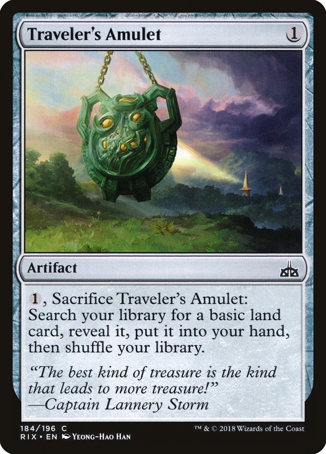 Traveler's Amulet – Common Magic: The Gathering card from Rivals of Ixalan (#184)