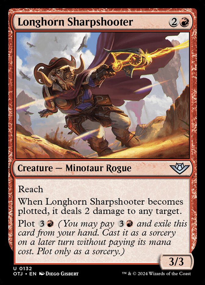 Longhorn Sharpshooter – Uncommon Magic: The Gathering card from Outlaws of Thunder Junction (#132)