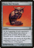 Ebony Owl Netsuke – Uncommon Magic: The Gathering card from Saviors of Kamigawa (#154)