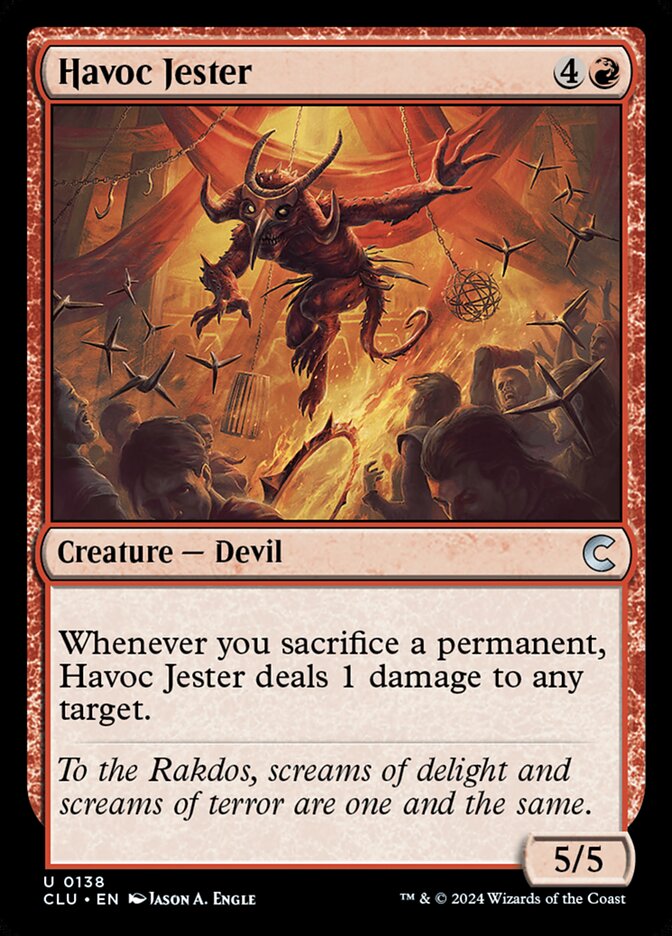 Havoc Jester – Uncommon Magic: The Gathering card from Ravnica: Clue Edition (#138)