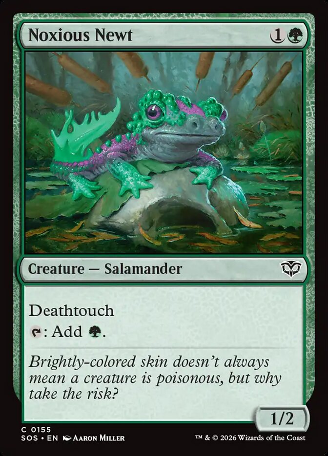 Noxious Newt – Common Magic: The Gathering card from Secrets of Strixhaven (#155)
