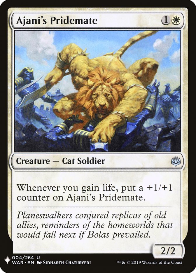 Ajani's Pridemate – Uncommon Magic: The Gathering card from The List (#WAR-4)