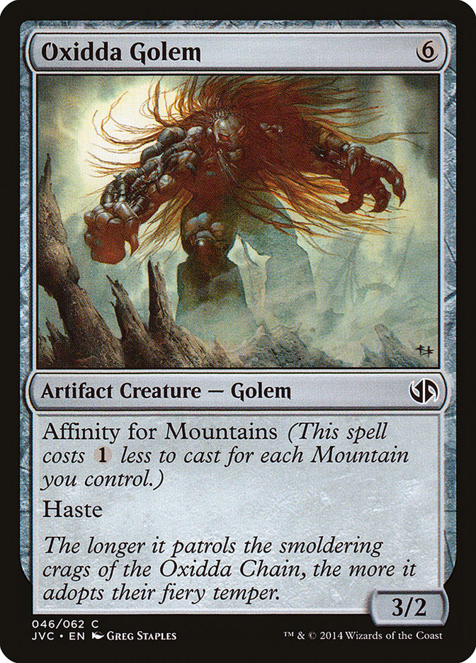 Oxidda Golem – Common Magic: The Gathering card from Duel Decks Anthology: Jace vs. Chandra (#46)