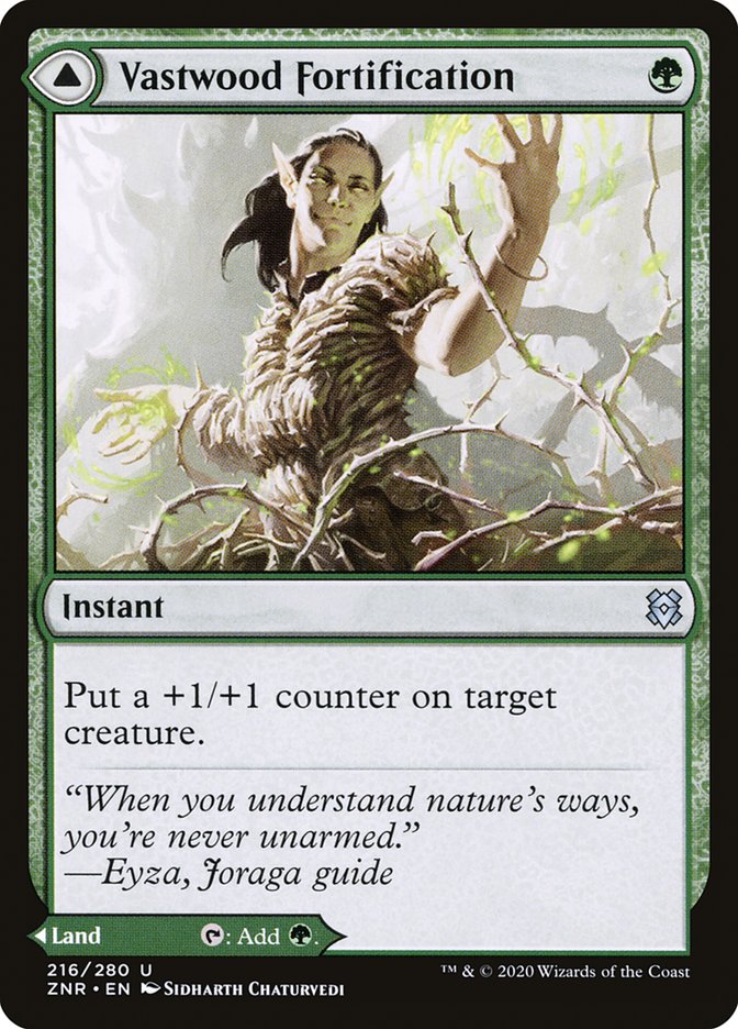 Vastwood Fortification // Vastwood Thicket – Uncommon Magic: The Gathering card from Zendikar Rising (#216)