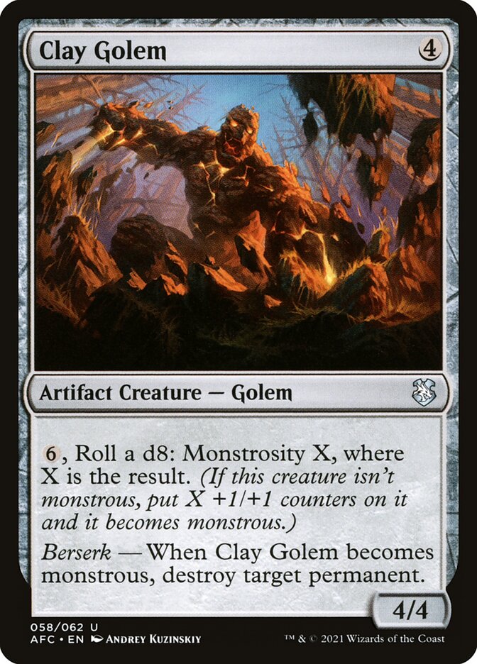 Clay Golem – Uncommon Magic: The Gathering card from Forgotten Realms Commander (#58)
