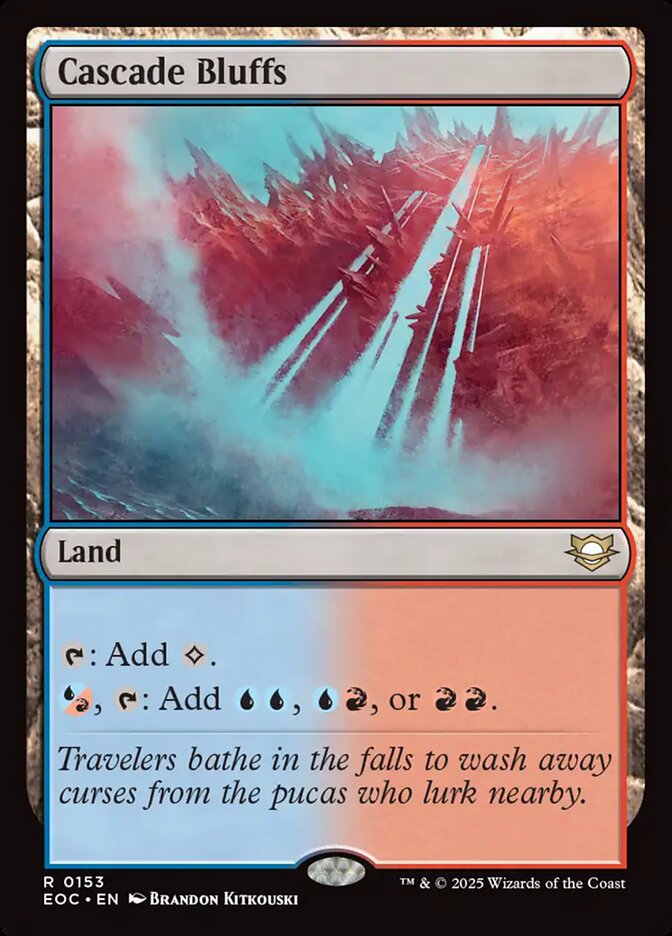 Cascade Bluffs – Rare Magic: The Gathering card from Edge of Eternities Commander (#153)