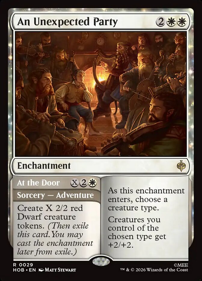 An Unexpected Party // At the Door – Rare Magic: The Gathering card from The Hobbit (#29)