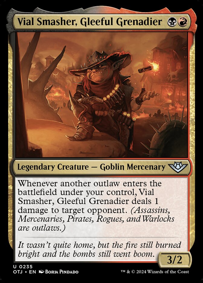Vial Smasher, Gleeful Grenadier – Uncommon Magic: The Gathering card from Outlaws of Thunder Junction (#235)