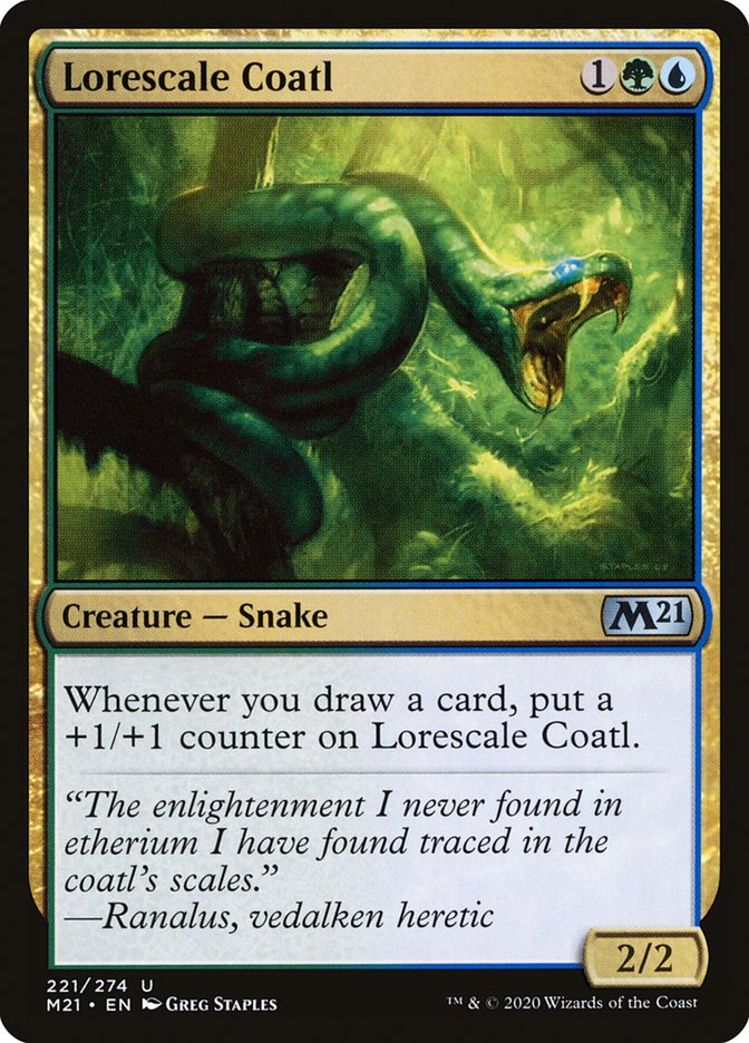 Lorescale Coatl – Uncommon Magic: The Gathering card from Core Set 2021 (#221)