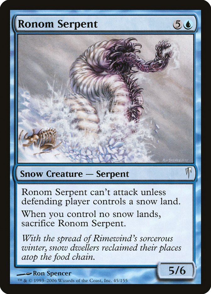 Ronom Serpent – Common Magic: The Gathering card from Coldsnap (#45)