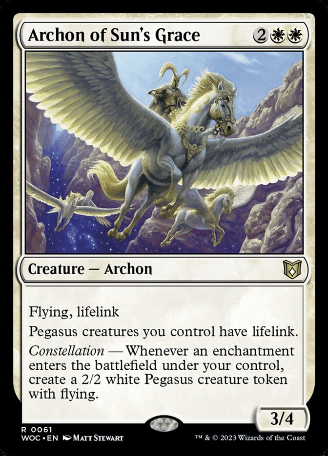 Archon of Sun's Grace – Rare Magic: The Gathering card from Wilds of Eldraine Commander (#61)