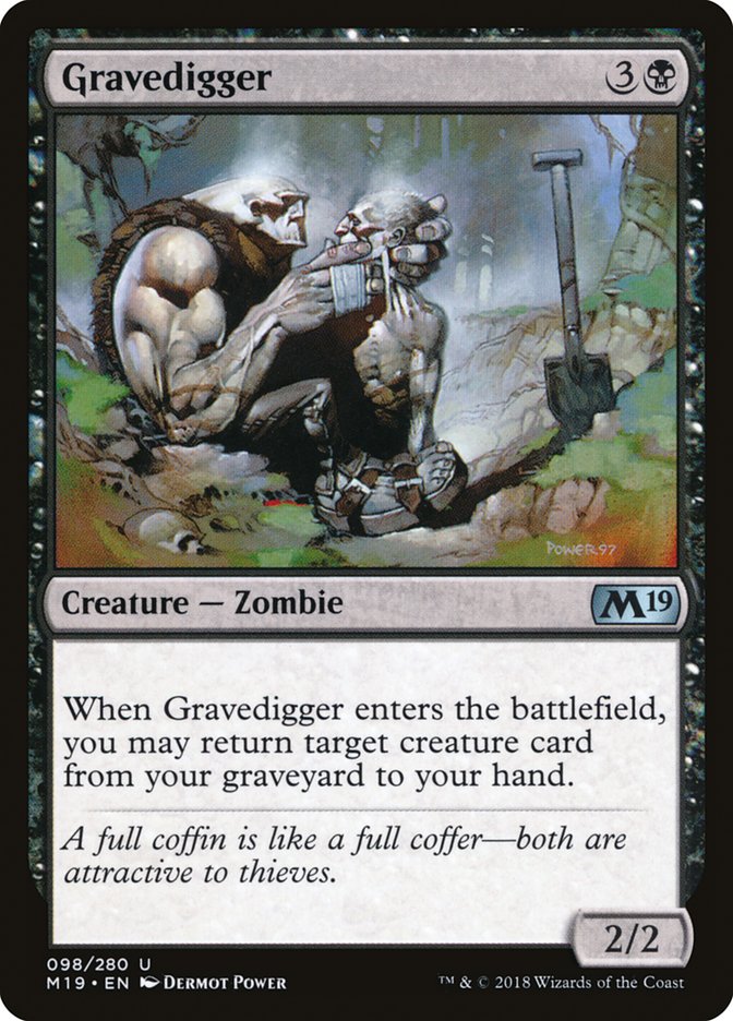 Gravedigger – Uncommon Magic: The Gathering card from Core Set 2019 (#98)