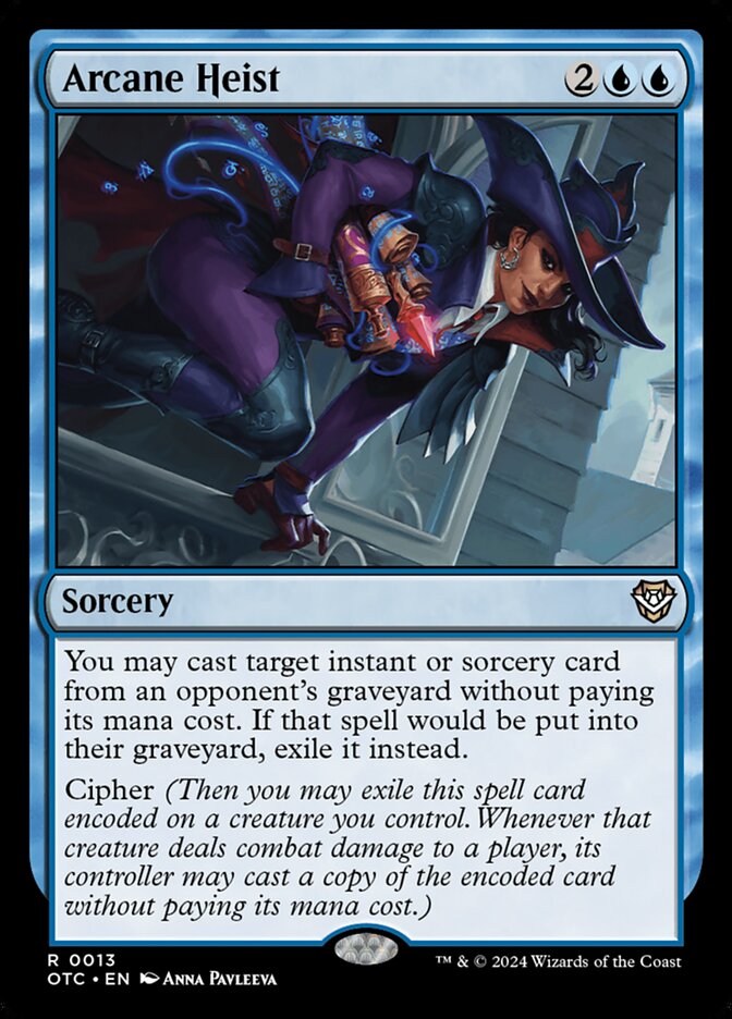Arcane Heist – Rare Magic: The Gathering card from Outlaws of Thunder Junction Commander (#13)