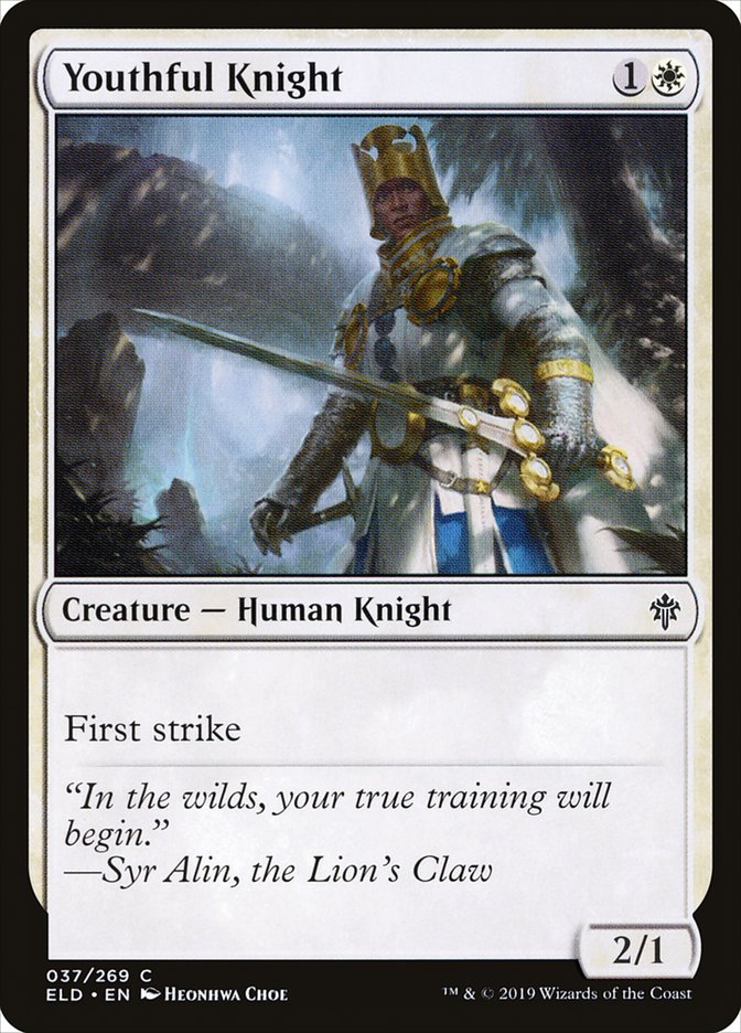 Youthful Knight – Common Magic: The Gathering card from Throne of Eldraine (#37)
