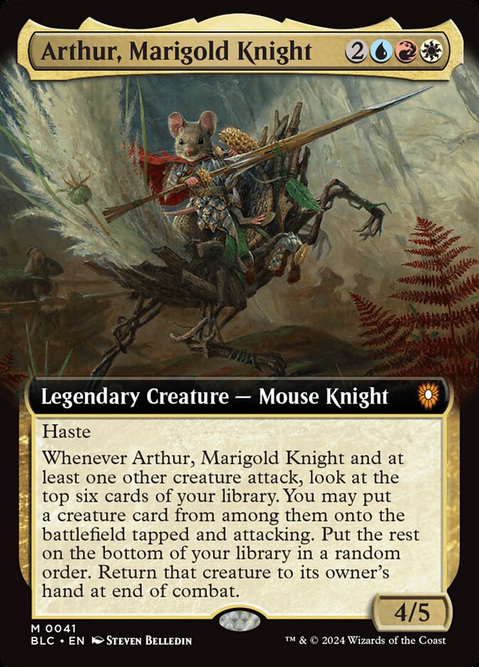 Arthur, Marigold Knight – Mythic Magic: The Gathering card from Bloomburrow Commander (#41)