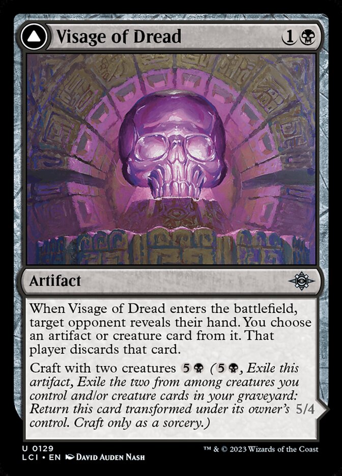 Visage of Dread // Dread Osseosaur – Uncommon Magic: The Gathering card from The Lost Caverns of Ixalan (#129)
