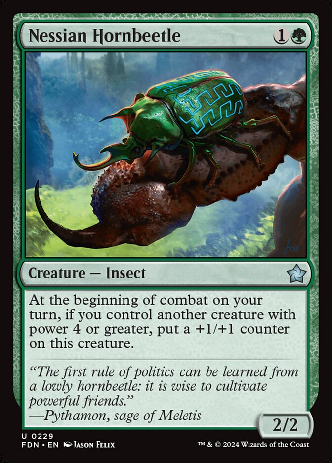 Nessian Hornbeetle – Uncommon Magic: The Gathering card from Foundations (#229)