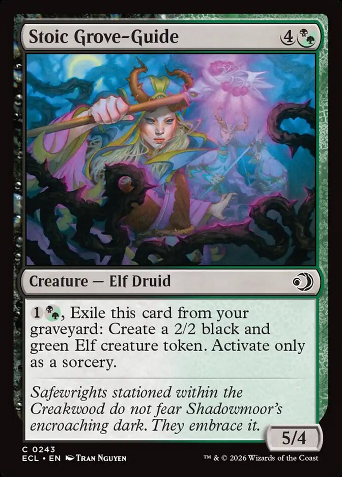 Stoic Grove-Guide – Common Magic: The Gathering card from Lorwyn Eclipsed (#243)