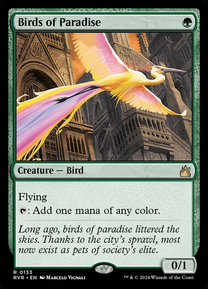 Birds of Paradise – Rare Magic: The Gathering card from Ravnica Remastered (#133)