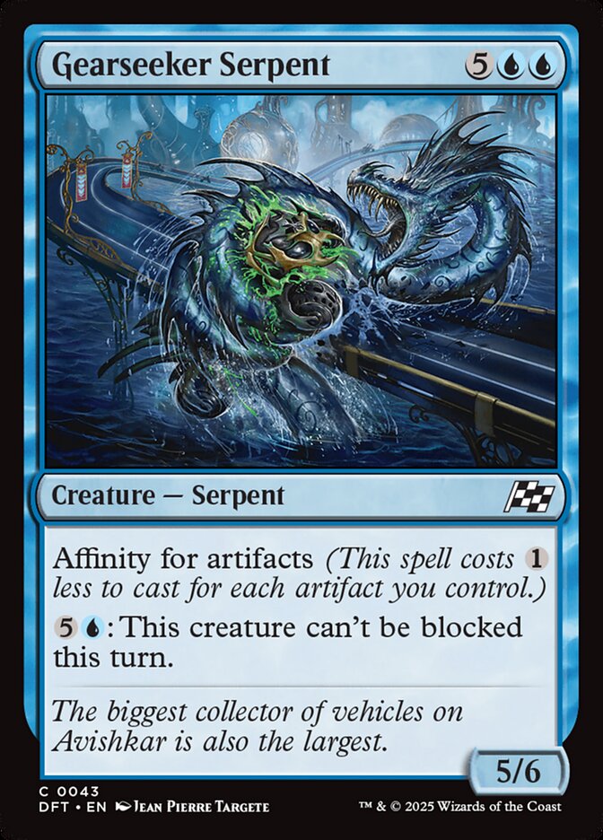 Gearseeker Serpent – Common Magic: The Gathering card from Aetherdrift (#43)