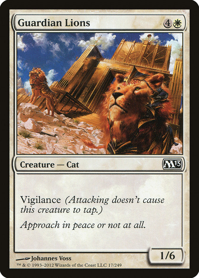 Guardian Lions – Common Magic: The Gathering card from Magic 2013 (#17)