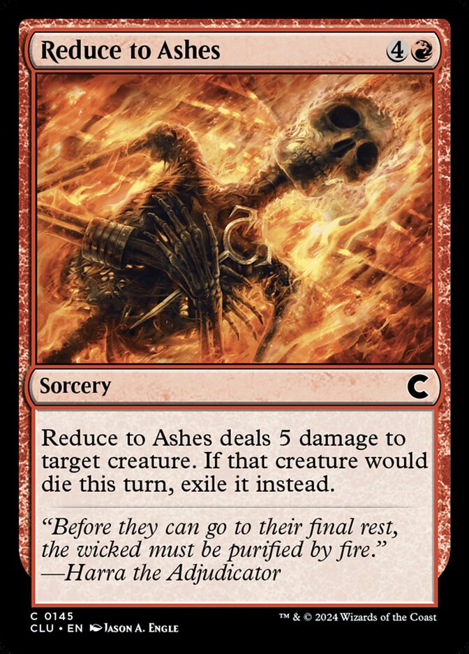 Reduce to Ashes – Common Magic: The Gathering card from Ravnica: Clue Edition (#145)