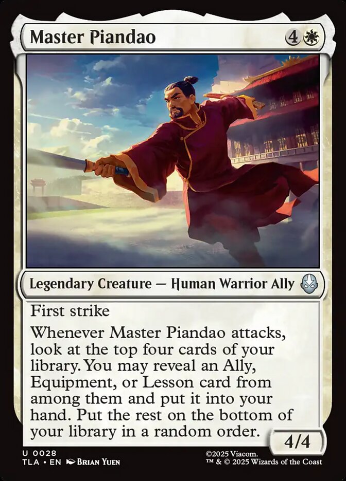 Master Piandao – Uncommon Magic: The Gathering card from Avatar: The Last Airbender (#28)