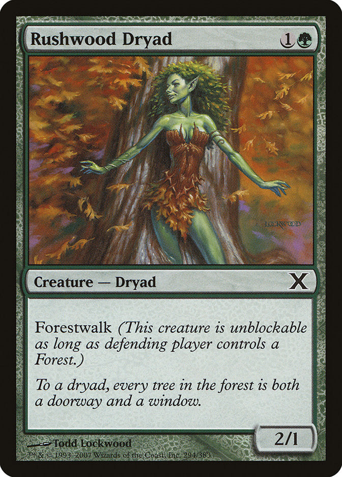 Rushwood Dryad – Common Magic: The Gathering card from Tenth Edition (#294)