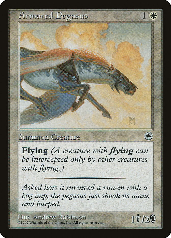 Armored Pegasus – Common Magic: The Gathering card from Portal (#6d)