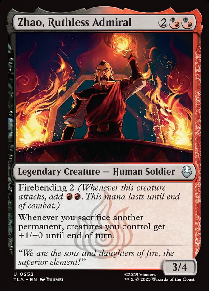 Zhao, Ruthless Admiral – Uncommon Magic: The Gathering card from Avatar: The Last Airbender (#252)