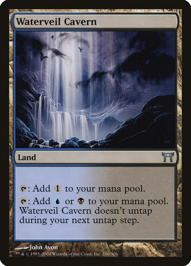 Waterveil Cavern – Uncommon Magic: The Gathering card from Champions of Kamigawa (#286)