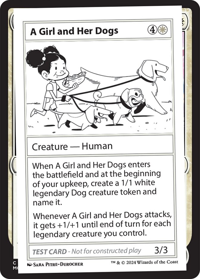 A Girl and Her Dogs – Rare Magic: The Gathering card from Mystery Booster 2 (#515)