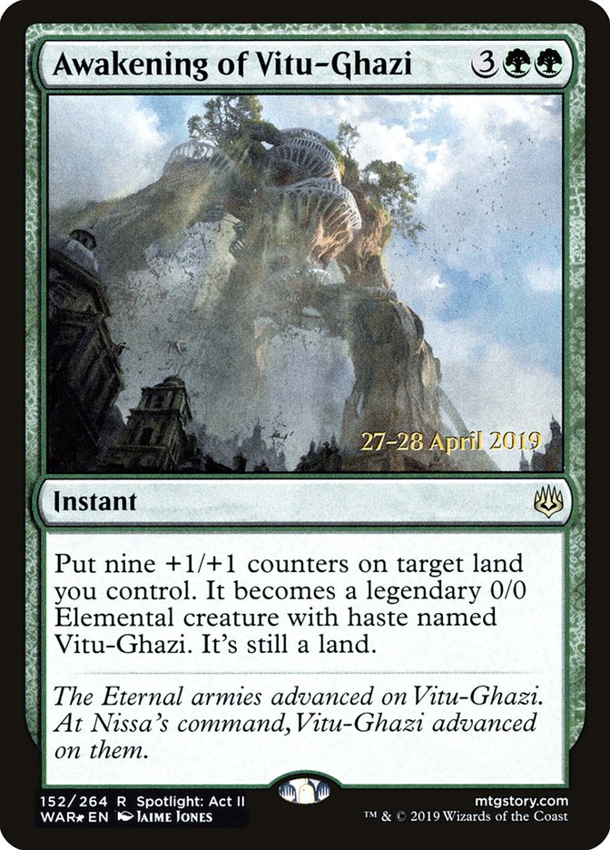 Awakening of Vitu-Ghazi – Rare Magic: The Gathering card from War of the Spark Promos (#152s)