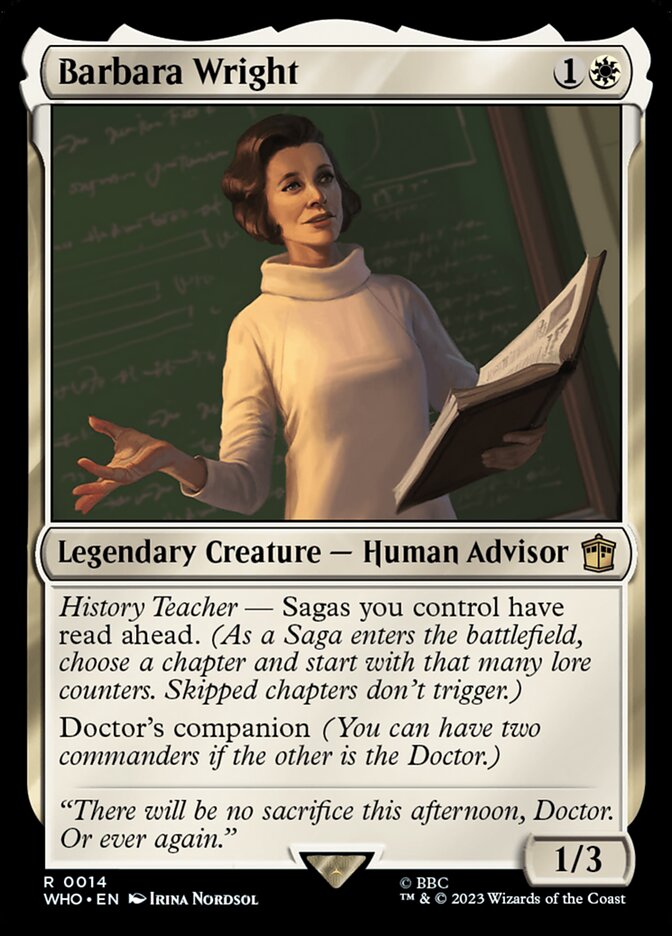 Barbara Wright – Rare Magic: The Gathering card from Doctor Who (#14)