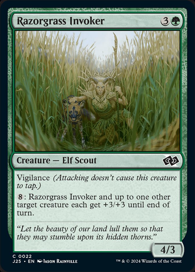 Razorgrass Invoker – Common Magic: The Gathering card from Foundations Jumpstart (#22)