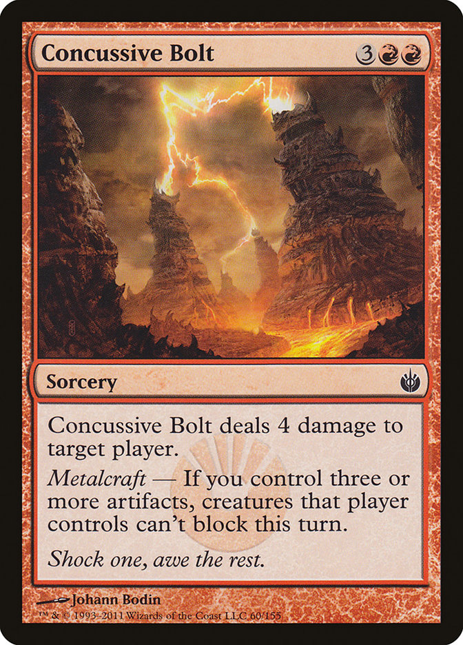 Concussive Bolt – Common Magic: The Gathering card from Mirrodin Besieged (#60)