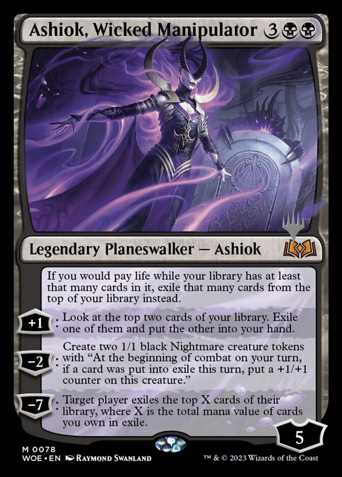 Ashiok, Wicked Manipulator – Mythic Magic: The Gathering card from Wilds of Eldraine Promos (#78p)
