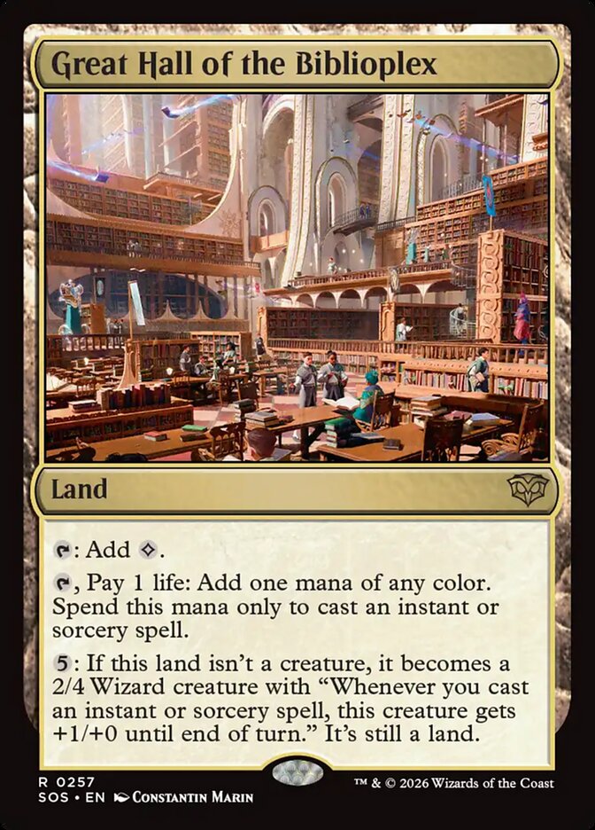 Great Hall of the Biblioplex – Rare Magic: The Gathering card from Secrets of Strixhaven (#257)