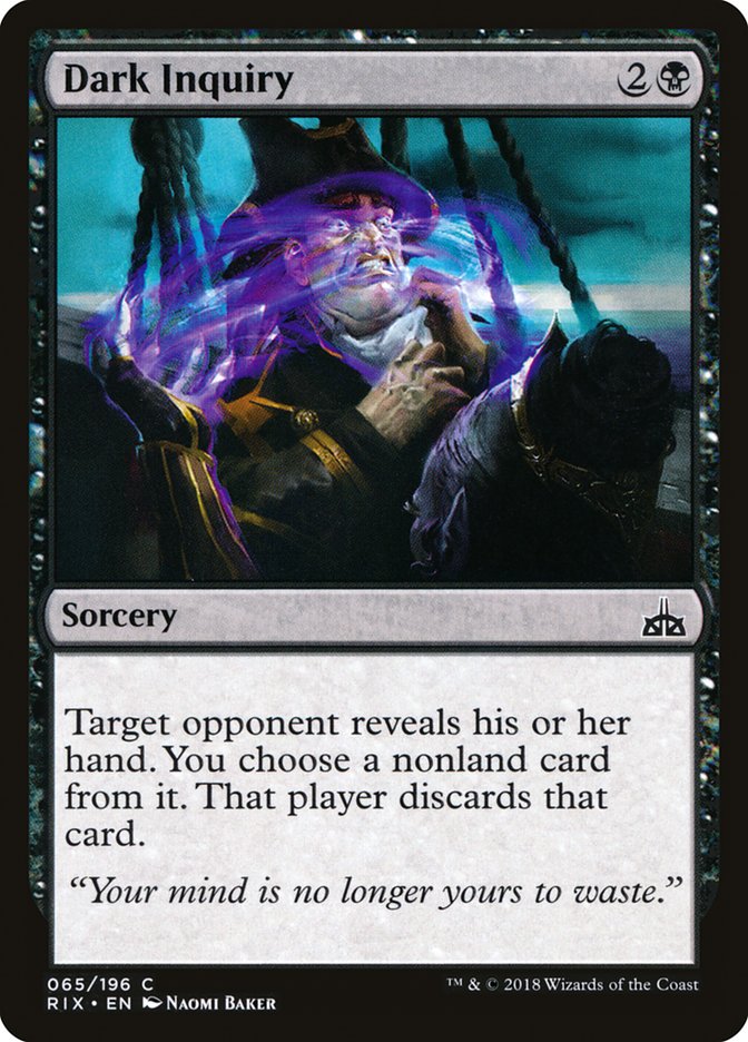 Dark Inquiry – Common Magic: The Gathering card from Rivals of Ixalan (#65)