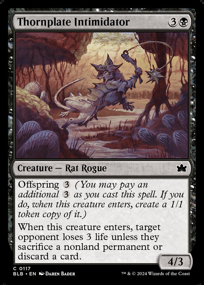 Thornplate Intimidator – Common Magic: The Gathering card from Bloomburrow (#117)