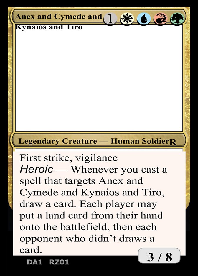 Anax and Cymede & Kynaios and Tiro – Rare Magic: The Gathering card from Unknown Event (#RZ01a)