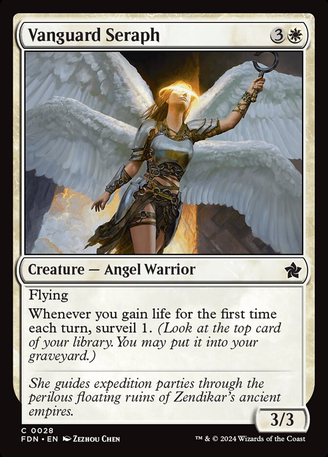 Vanguard Seraph – Common Magic: The Gathering card from Foundations (#28)
